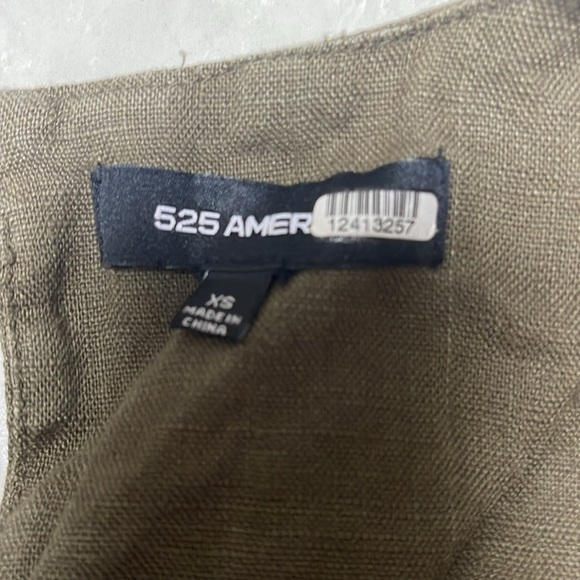 525 America Olive Green Linen Wrap Dress - Picture 6 of 9